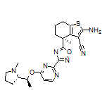 (S)-2-Amino-4-methyl-4-[3-[4-[(S)-1-[(S)-1-methyl-2-pyrrolidinyl]ethoxy]-2-pyrimidinyl]-1,2,4-oxadiazol-5-yl]-4,5,6,7-tetrahydrobenzo[b]thiophene-3-carbonitrile