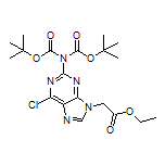 Ethyl 2-[6-chloro-2-(Di-Boc-amino)-9H-purin-9-yl]acetate