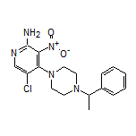 5-Chloro-3-nitro-4-[4-(1-phenylethyl)-1-piperazinyl]pyridin-2-amine