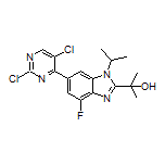 2-[6-(2,5-Dichloro-4-pyrimidinyl)-4-fluoro-1-isopropyl-2-benzimidazolyl]-2-propanol