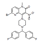 4-[4-[Bis(4-fluorophenyl)methyl]-1-piperazinyl]-6-bromo-1-methyl-3-nitro-1,5-naphthyridin-2(1H)-one