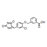 (E)-3-[[2-Chloro-4-[(2,5-dioxoimidazolidin-4-ylidene)methyl]phenoxy]methyl]benzoic Acid