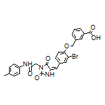 (E)-3-[[2-Bromo-4-[[2,5-dioxo-1-[2-oxo-2-(p-tolylamino)ethyl]imidazolidin-4-ylidene]methyl]phenoxy]methyl]benzoic Acid