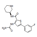 (S)-5-(3-Fluorophenyl)-N-(3-piperidyl)-3-ureidothiophene-2-carboxamide