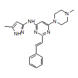 (E)-N-(5-Methyl-3-pyrazolyl)-6-(4-methyl-1-piperazinyl)-2-styrylpyrimidin-4-amine