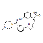 (E)-5-Chloro-3-[[5-[3-(4-methyl-1,4-diazepane-1-carbonyl)phenyl]-2-furyl]methylene]indolin-2-one