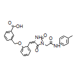 (E)-3-[[2-[[2,5-Dioxo-1-[2-oxo-2-(p-tolylamino)ethyl]imidazolidin-4-ylidene]methyl]phenoxy]methyl]benzoic Acid