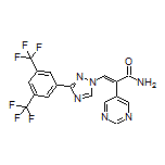 (E)-3-[3-[3,5-Bis(trifluoromethyl)phenyl]-1H-1,2,4-triazol-1-yl]-2-(5-pyrimidinyl)acrylamide