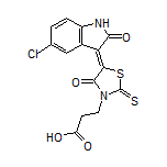 (Z)-3-[5-(5-Chloro-2-oxoindolin-3-ylidene)-4-oxo-2-thioxo-3-thiazolidinyl]propanoic Acid