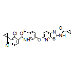 2-Chloro-3-(1-cyanocyclopropyl)-N-[5-[[2-(cyclopropanecarboxamido)thiazolo[5,4-b]pyridin-5-yl]oxy]-2-fluorophenyl]benzamide