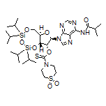 O-[(6aR,8R,9R,9aR)-8-(6-Isobutyramido-9H-purin-9-yl)-2,2,4,4-tetraisopropyltetrahydro-6H-furo[3,2-f][1,3,5,2,4]trioxadisilocin-9-yl] Thiomorpholine-4-carbothioate 1,1-Dioxide