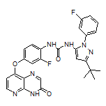 1-[3-(tert-Butyl)-1-(3-fluorophenyl)-5-pyrazolyl]-3-[2-fluoro-4-[(3-oxo-3,4-dihydropyrido[2,3-b]pyrazin-8-yl)oxy]phenyl]urea