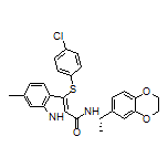 (S)-3-[(4-Chlorophenyl)thio]-N-[1-(2,3-dihydrobenzo[b][1,4]dioxin-6-yl)ethyl]-6-methyl-1H-indole-2-carboxamide