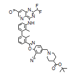 tert-Butyl 1-[[7-Cyano-2-[3’-[[2-(difluoromethyl)-7-formylpyrido[3,2-d]pyrimidin-4-yl]amino]-2,2’-dimethyl-[1,1’-biphenyl]-3-yl]benzo[d]oxazol-5-yl]methyl]piperidine-4-carboxylate