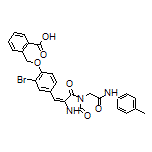 (E)-2-[[2-Bromo-4-[[2,5-dioxo-1-[2-oxo-2-(p-tolylamino)ethyl]imidazolidin-4-ylidene]methyl]phenoxy]methyl]benzoic Acid