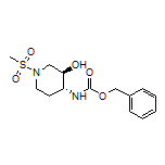 (3R,4R)-4-(Cbz-amino)-1-(methylsulfonyl)piperidin-3-ol
