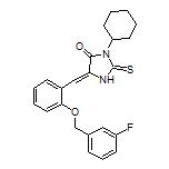 3-Cyclohexyl-5-[2-[(3-fluorobenzyl)oxy]benzylidene]-2-thioxoimidazolidin-4-one