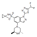 1-[5-(Difluoromethyl)-1,3,4-thiadiazol-2-yl]-4-[(3S,5S)-3,5-dimethylpiperazin-1-yl]-N-(1-methylcyclopropyl)-1H-indazole-6-sulfonamide