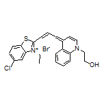 5-Chloro-3-ethyl-2-[3-[1-(2-hydroxyethyl)quinolin-4(1H)-ylidene]prop-1-en-1-yl]benzo[d]thiazol-3-ium Bromide