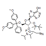 (2R,3R,4R,5R)-2-[[Bis(4-methoxyphenyl)(phenyl)methoxy]methyl]-4-[(tert-butyldimethylsilyl)oxy]-5-(6-hydroxy-9H-purin-9-yl)tetrahydrofuran-3-yl (2-Cyanoethyl) Diisopropylphosphoramidite