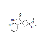 3,3-Dimethoxy-1-(pyridin-3-yl)cyclobutane-1-carboxylic Acid