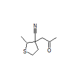 2-Methyl-3-(2-oxopropyl)tetrahydrothiophene-3-carbonitrile