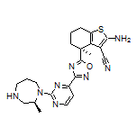 (S)-2-Amino-4-methyl-4-[3-[2-[(S)-2-methyl-1,4-diazepan-1-yl]-4-pyrimidinyl]-1,2,4-oxadiazol-5-yl]-4,5,6,7-tetrahydrobenzo[b]thiophene-3-carbonitrile