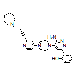 2-[6-Amino-5-[8-[2-[4-(azepan-1-yl)but-1-yn-1-yl]pyridin-4-yl]-3,8-diazabicyclo[3.2.1]octan-3-yl]pyridazin-3-yl]phenol