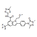 2-[4-[1,3-Dimethyl-5-oxo-1H-1,2,4-triazol-4(5H)-yl]phenyl]-1-(2-methoxyethyl)-N-(5-methyl-1,3,4-thiadiazol-2-yl)-5-(trifluoromethyl)-1H-indole-7-carboxamide