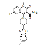 6-Fluoro-1-methyl-4-[4-(5-methyl-2-benzoxazolyl)-1-piperidyl]-2-oxo-1,2-dihydroquinoline-3-carboxamide