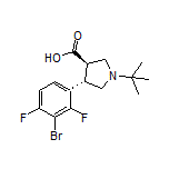 (3R,4S)-4-(3-Bromo-2,4-difluorophenyl)-1-(tert-butyl)pyrrolidine-3-carboxylic Acid