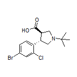 (3R,4S)-4-(4-Bromo-2-chlorophenyl)-1-(tert-butyl)pyrrolidine-3-carboxylic Acid