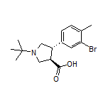 (3R,4S)-4-(3-Bromo-4-methylphenyl)-1-(tert-butyl)pyrrolidine-3-carboxylic Acid