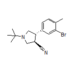 (3R,4S)-4-(3-Bromo-4-methylphenyl)-1-(tert-butyl)pyrrolidine-3-carbonitrile