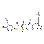 N-(3-Cyano-4-fluorophenyl)-1,3,5-trimethyl-4-[2-oxo-2-[[3-[(trimethylsilyl)ethynyl]oxetan-3-yl]amino]acetyl]-1H-pyrrole-2-carboxamide