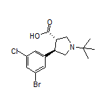 (3S,4R)-4-(3-Bromo-5-chlorophenyl)-1-(tert-butyl)pyrrolidine-3-carboxylic Acid