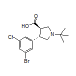 (3R,4S)-4-(3-Bromo-5-chlorophenyl)-1-(tert-butyl)pyrrolidine-3-carboxylic Acid