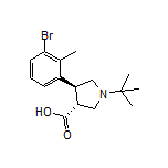 (3R,4S)-4-(3-Bromo-2-methylphenyl)-1-(tert-butyl)pyrrolidine-3-carboxylic Acid