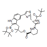 tert-Butyl N-[(7S,13S)-17,17-Dimethyl-8,14-dioxo-20-(4,4,5,5-tetramethyl-1,3,2-dioxaborolan-2-yl)-15-oxa-4-thia-9,21,27,28-tetrazapentacyclo[17.5.2.12,5.19,13.022,26]octacosa-1(25),2,5(28),19,22(26),23-hexaen-7-yl]carbamate