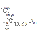 3-[4-[[3’-[[(4,6-Dimethyl-2-oxo-1,2-dihydropyridin-3-yl)methyl]carbamoyl]-5’-[ethyl(tetrahydro-2H-pyran-4-yl)amino]-4’-methyl-[1,1’-biphenyl]-4-yl]methyl]piperazin-1-yl]propanoic Acid