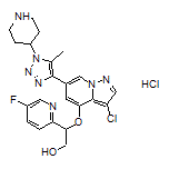 2-[[3-Chloro-6-[5-methyl-1-(piperidin-4-yl)-1H-1,2,3-triazol-4-yl]pyrazolo[1,5-a]pyridin-4-yl]oxy]-2-(5-fluoropyridin-2-yl)ethan-1-ol Hydrochloride