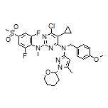6-Chloro-5-cyclopropyl-N2-[2,6-difluoro-4-(methylsulfonyl)phenyl]-N4-(4-methoxybenzyl)-N2-methyl-N4-[5-methyl-1-(tetrahydro-2H-pyran-2-yl)-1H-pyrazol-3-yl]pyrimidine-2,4-diamine