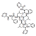 N,N’,N’’-[(2S,2’S,2’’S)-[[(1R,1’R,1’’R)-(1,3,5,2,4,6-trioxatriborinane-2,4,6-triyl)tris(3-methylbutane-1,1-diyl)]tris(azanediyl)]tris(1-oxo-3-phenylpropane-2,1-diyl)]tris(pyrazine-2-carboxamide)