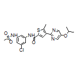 N-[3-Chloro-5-(methylsulfonamido)phenyl]-4-(5-isopropoxy-2-pyrimidinyl)-5-methylthiophene-2-carboxamide