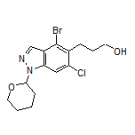 3-[4-Bromo-6-chloro-1-(tetrahydro-2H-pyran-2-yl)-1H-indazol-5-yl]propan-1-ol