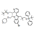 (S)-5-Bromo-2-[2-[1-[(tert-butyldimethylsilyl)oxy]-2-propanyl]-3-pyridyl]-3-[3-[(tert-butyldiphenylsilyl)oxy]-2,2-dimethylpropyl]-1-[2-[(tetrahydro-2H-pyran-4-yl)oxy]ethyl]-1H-indole