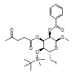 (2S,3R,4S,5S,6S)-5-[(tert-Butyldimethylsilyl)oxy]-6-(iodomethyl)-2-methoxy-4-[(4-oxopentanoyl)oxy]tetrahydro-2H-pyran-3-yl Benzoate