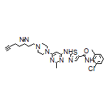 2-((6-(4-(2-(3-(But-3-yn-1-yl)-3H-diazirin-3-yl)ethyl)piperazin-1-yl)-2-methylpyrimidin-4-yl)amino)-N-(2-chloro-6-methylphenyl)thiazole-5-carboxamide