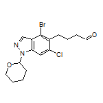4-[4-Bromo-6-chloro-1-(tetrahydro-2H-pyran-2-yl)-5-indazolyl]butanal