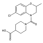 1-[(6-chloro-2-methyl-2,3-dihydro-4H-1,4-benzoxazin-4-yl)carbonyl]piperidine-4-carboxylic acid